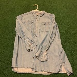 Denim Button Down Long Sleeve Shirt From Old Navy